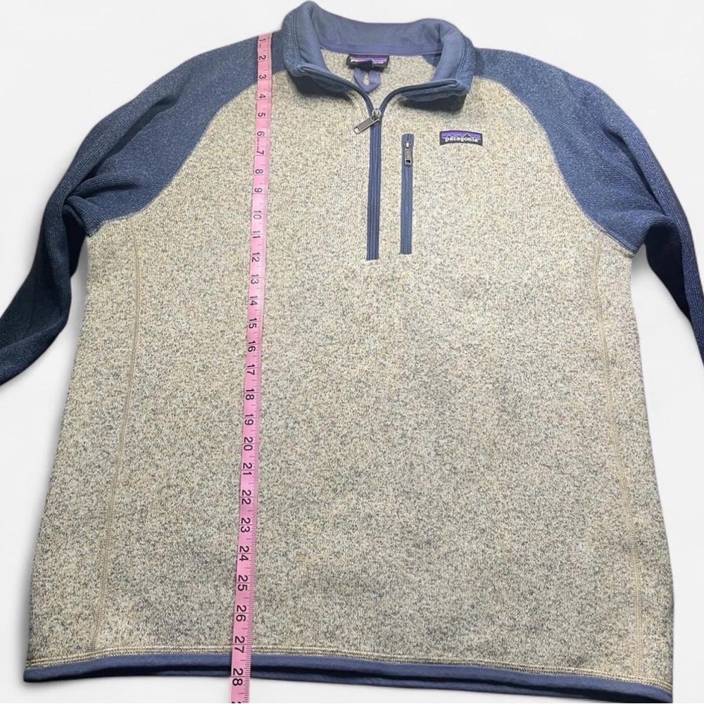 Patagonia Better Sweater Mens Lg Bleached Stone/Dolomite Blue 1/4 Zip - Picture 5 of 7